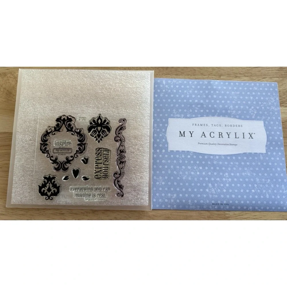 Close To My Heart CTMH My Acrylix Clear Stamp Set Frames Tags Borders‎ Theme